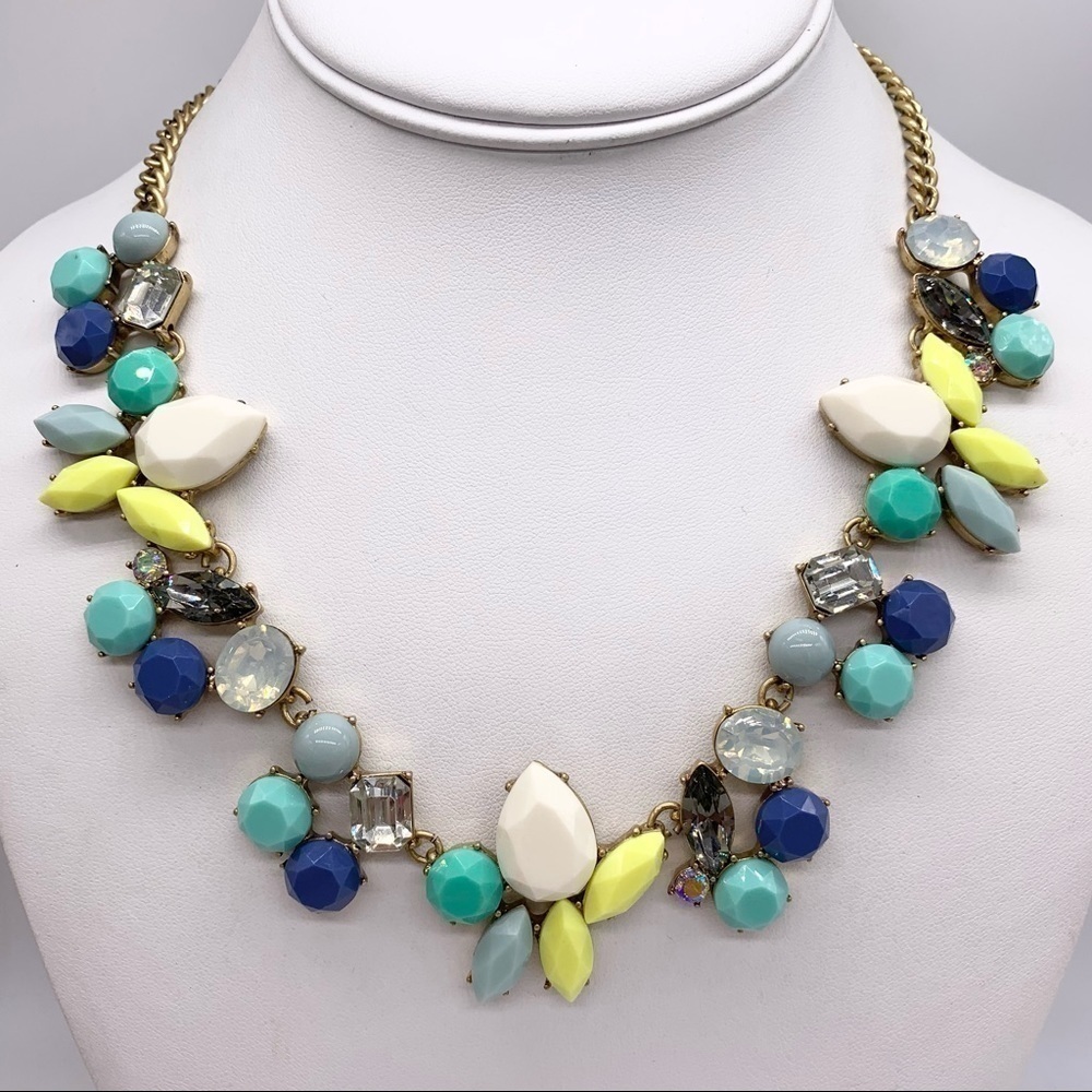 J. Crew Blue Turquoise Yellow Opalescent Necklace